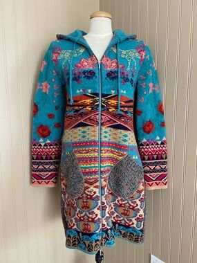 Kooi Knitwear Multi Colour Wool Blend Sweater Jacket Women’s Size Small-Medium